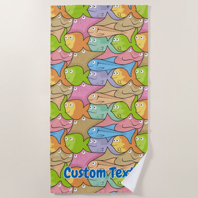 Fisch Cartoons Strand Handtuch (Vorderseite)