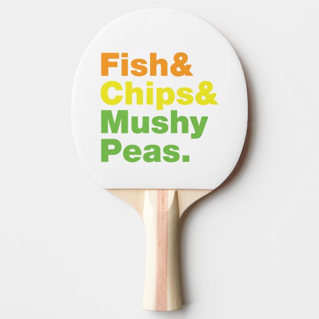 Fisch & Chips & Mushy Peas. Tischtennis Schläger (Vorderseite)