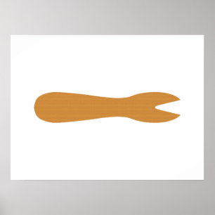 Fisch & Chips Shop Holzgabel Poster