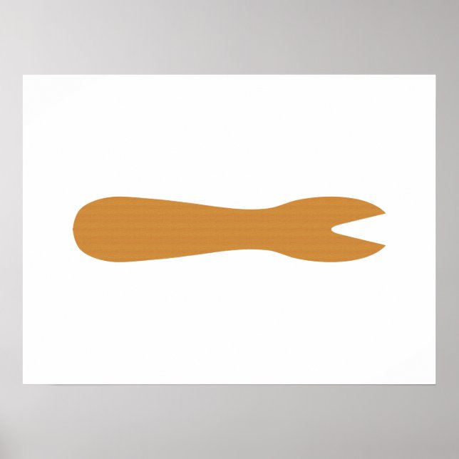 Fisch & Chips Shop Holzgabel Poster (Vorne)