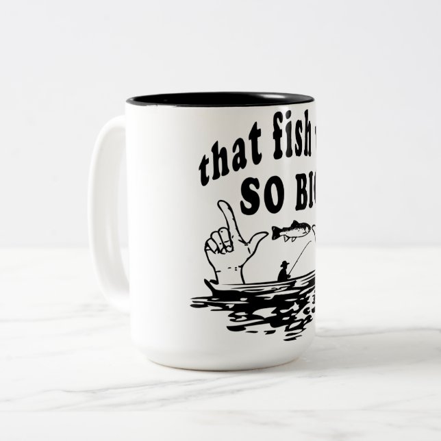 Fisch-Comic-Fischer-lustig Zweifarbige Tasse (Vorderseite Links)