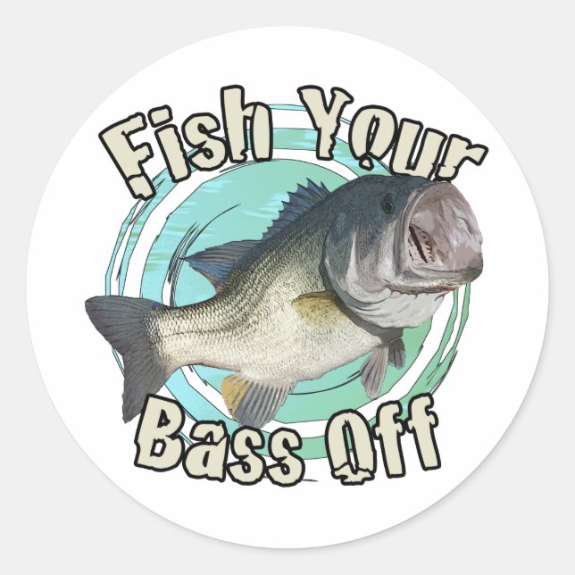 Fisch deinen Bass ab Runder Aufkleber (Vorderseite)