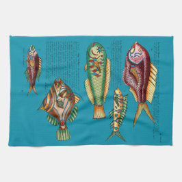 Fisch, der mit Sorrel Sauce gut schmeckt Geschirrtuch