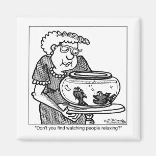 Fisch entspannt sich, indem er Leute aufpasst Magnet