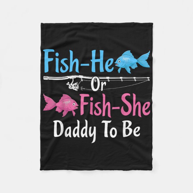 Fisch-er oder Fisch-Papa, um geschlechtsspezifisch Fleecedecke (Vorderseite)
