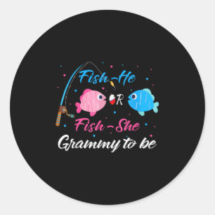 Fisch-er oder Fisch-sie Grammy wird Geschlechter-E Runder Aufkleber