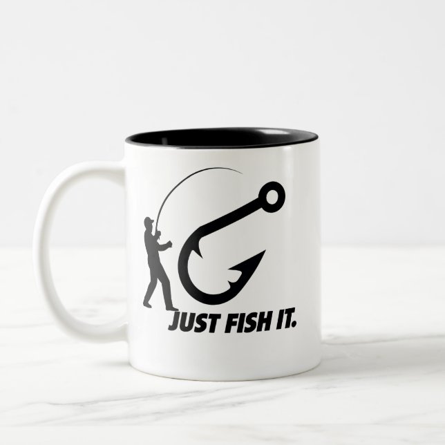 Fisch es Geschenk für ihn Zweifarbige Tasse (Links)