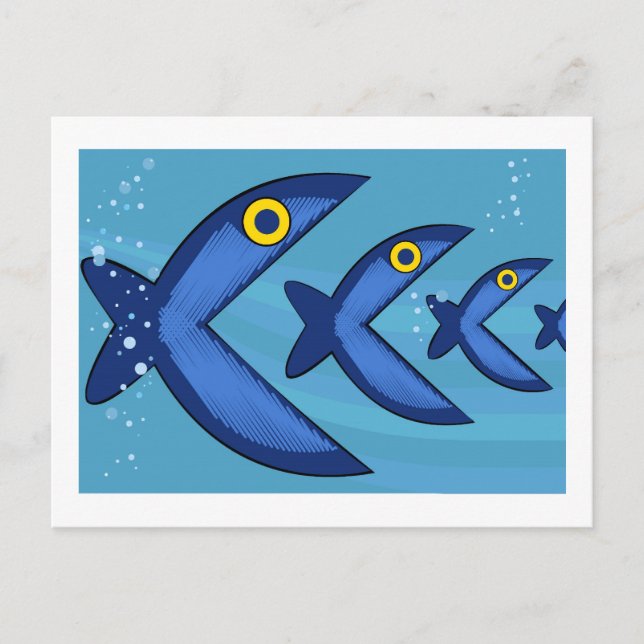 Fisch essen postkarte (Vorderseite)