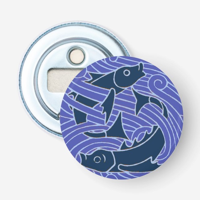Fisch Fett Schwimmen Ozean Blauer Fischfang Flaschenöffner (Vorderseite)