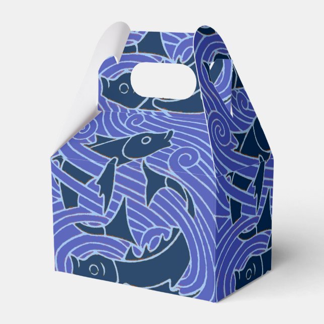 Fisch Fett Schwimmen Ozean Blauer Fischfang Geschenkschachtel (Vorderseite)