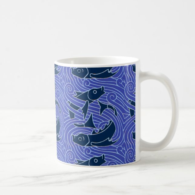 Fisch Fett Schwimmen Ozean Blauer Fischfang Kaffeetasse (Rechts)
