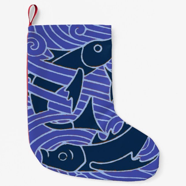 Fisch Fett Schwimmen Ozean Blauer Fischfang Kleiner Weihnachtsstrumpf (Vorderseite)