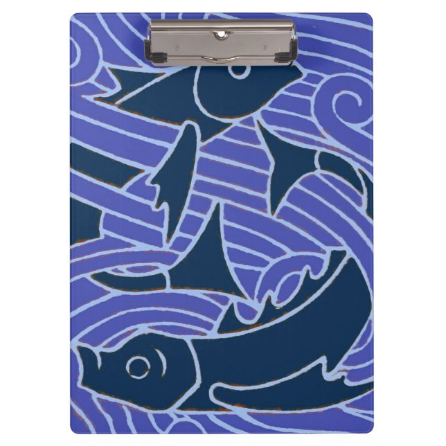 Fisch Fett Schwimmen Ozean Blauer Fischfang Klemmbrett (Vorderseite)