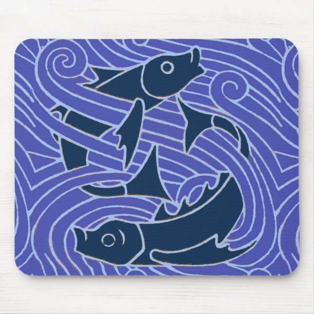 Fisch Fett Schwimmen Ozean Blauer Fischfang Mousepad (Vorne)
