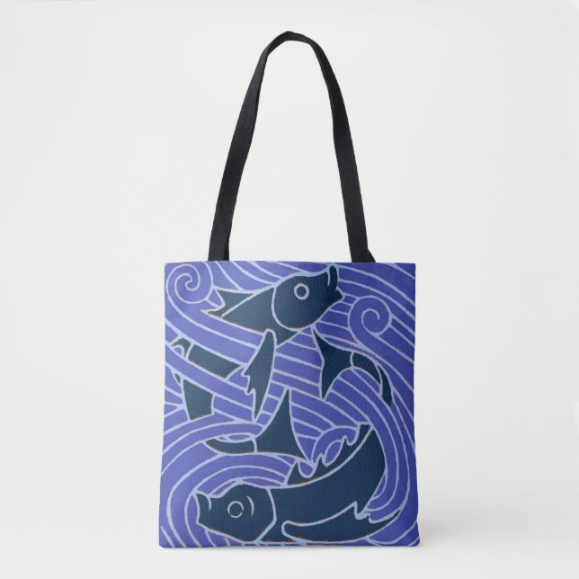 Fisch Fett Schwimmen Ozean Blauer Fischfang Tasche (Vorderseite)