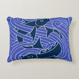 Fisch Fett Schwimmen Ozean Blauer Fischfang Zierkissen