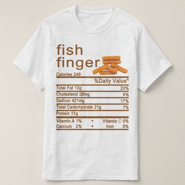 Fisch Finger Nutrition Facts Label T-Shirt (Design vorne)