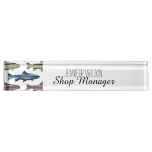 Fisch-Fisch-Muster Namensplakette