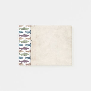 Fisch-Fisch-Muster Post-it Klebezettel