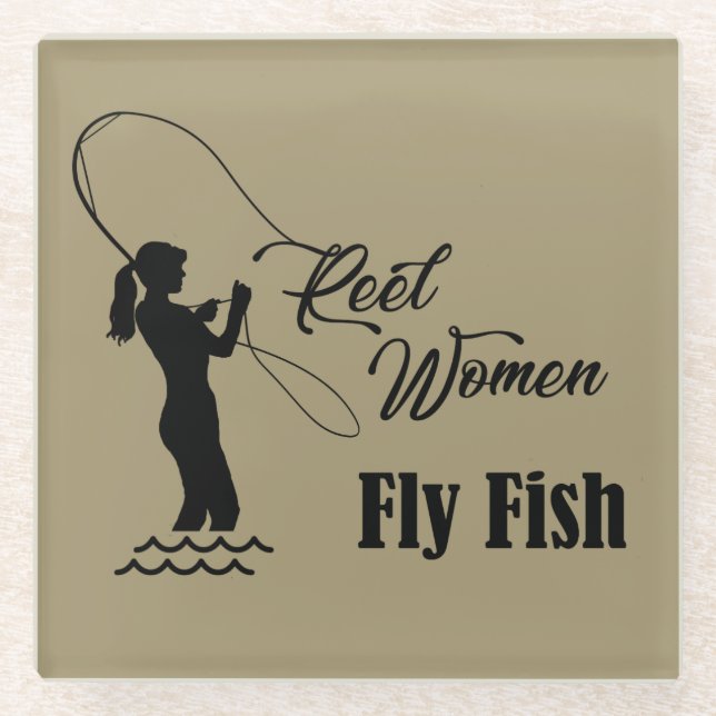 Fisch für Frauen Glasuntersetzer (Vorderseite)