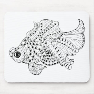 Fisch-Gekritzel Mousepad