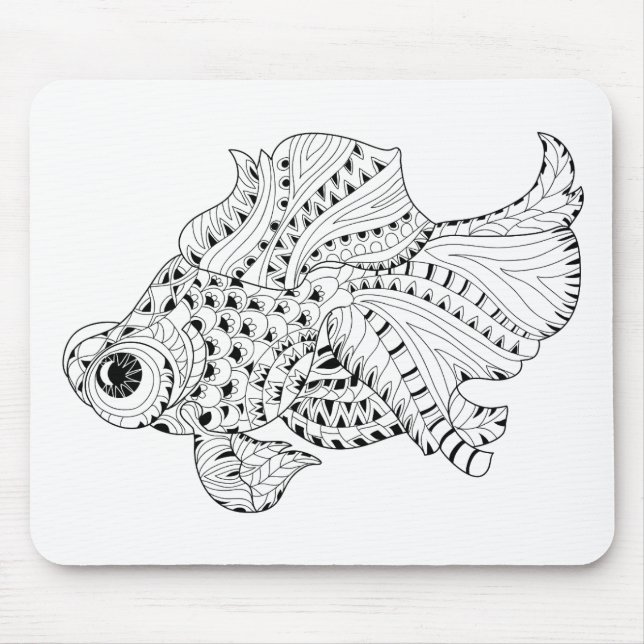 Fisch-Gekritzel Mousepad (Vorne)