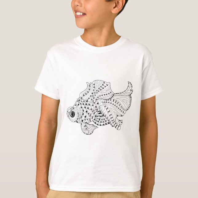Fisch-Gekritzel T-Shirt (Vorderseite)