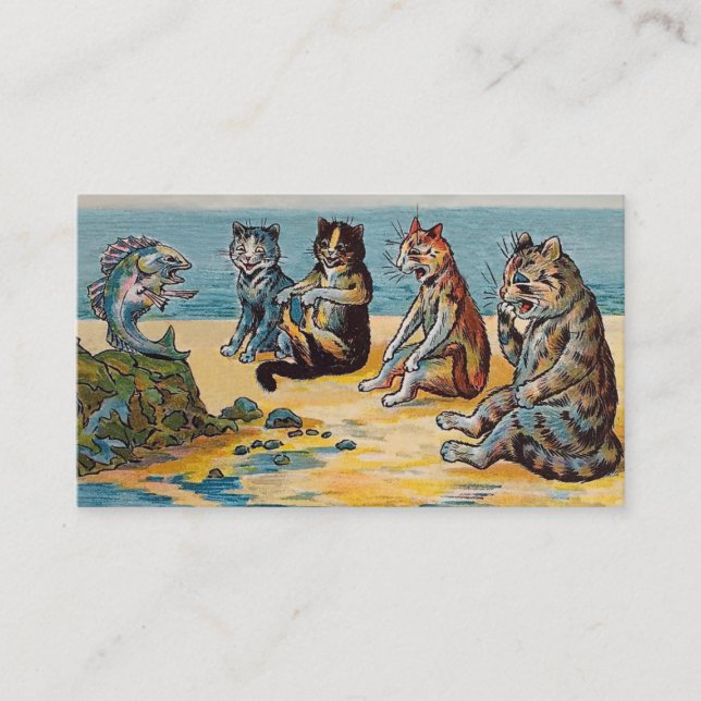 Fisch-Geschichten Louis Wain - lustige Visitenkarte (Vorderseite)