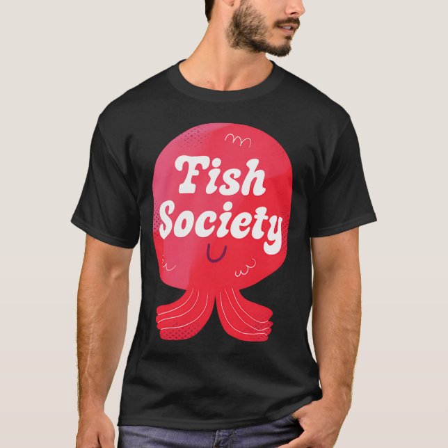 Fisch Gesellschaft Abzeichen T-Shirt (Vorderseite)