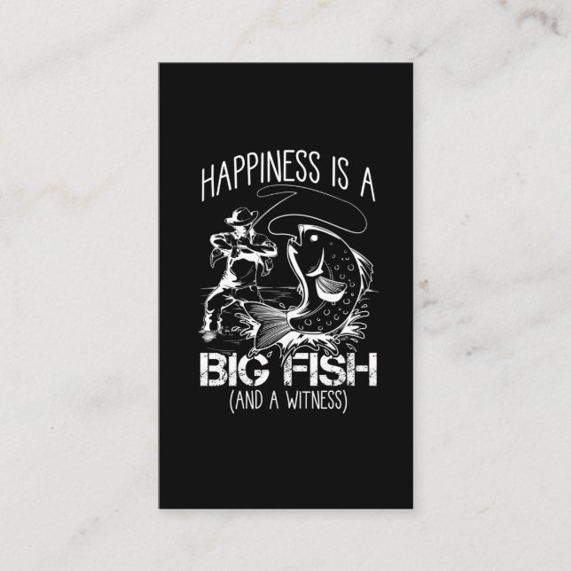 Fisch glücklich Zeuge Fische lieben Fischer Visitenkarte (Vorderseite)