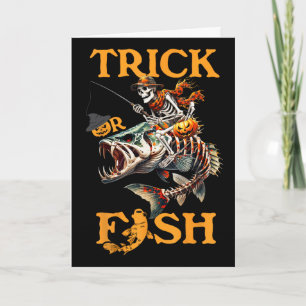 Fisch Halloween Angeln Trick Or Treat Gruseliger F Karte