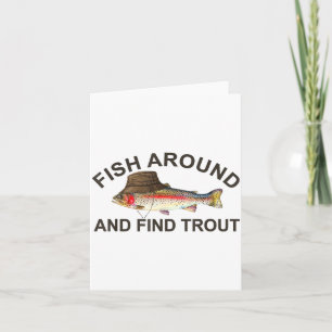 Fisch herum finden Forelle, lustiger Angler-Angels Karte