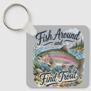 Fisch herumlaufen und Forelle finden Lustige Forel Schlüsselanhänger