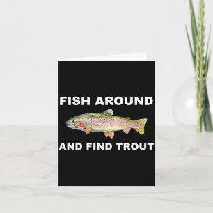 Fisch herumlaufen und Forelle finden Lustiges Ange Karte