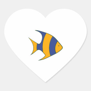 Fisch Herz-Aufkleber