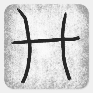 Fisch-Horoskop-Tierkreis-astrologisches Zeichen Quadratischer Aufkleber