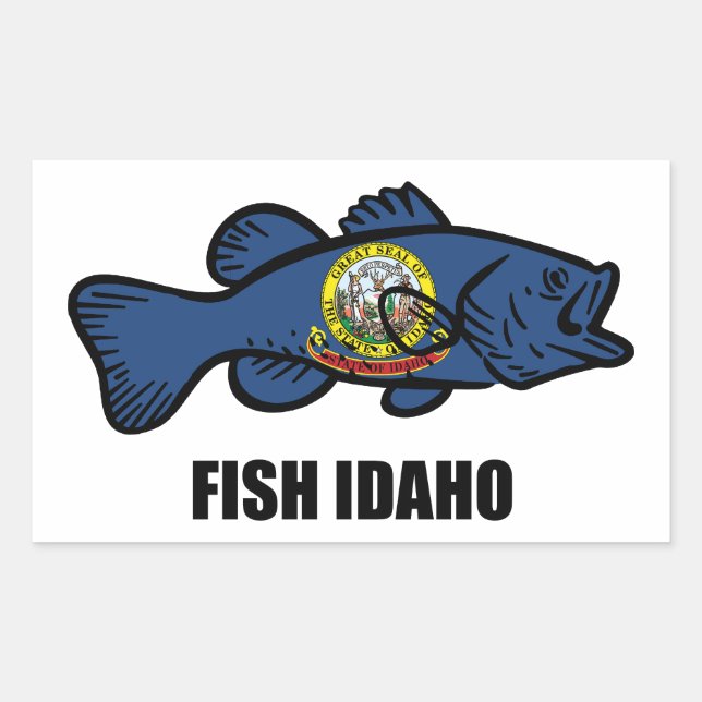 Fisch Idaho Rechteckiger Aufkleber (Vorderseite)