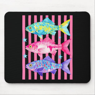 Fisch im Prep-Stil Retro-Sommer Reise Strand Mousepad