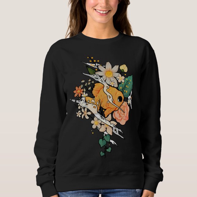 Fisch in Blume Sweatshirt (Vorderseite)