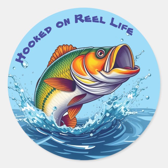 Fisch in der Rolle Runder Aufkleber (Vorderseite)