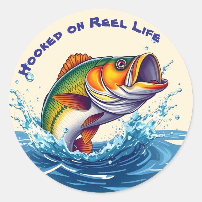 Fisch in der Rolle Runder Aufkleber (Vorderseite)