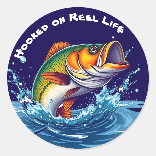 Fisch in der Rolle Runder Aufkleber (Vorderseite)