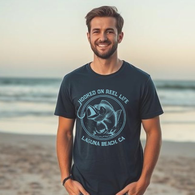 Fisch in der Rolle T-Shirt (Fish Hooked on Reel Life, Location)