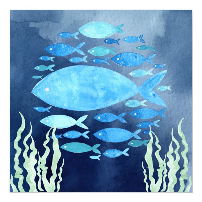 Fisch in gesteppten Leinwand Fotodruck (Vorne)