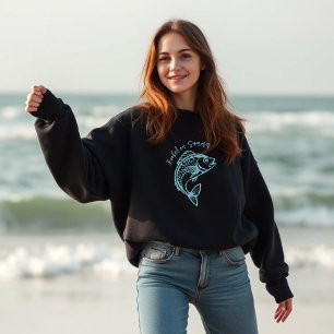 Fisch in sommerlichblauem Blau Sweatshirt