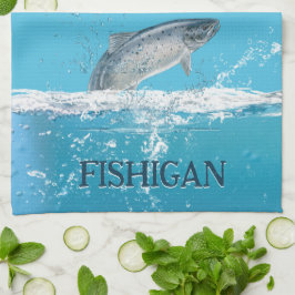 Fisch in Wasser in Michigan Geschirrtuch