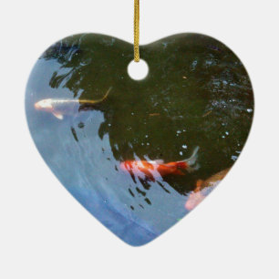 Fisch, Koi Karpfen im Teich Keramik Ornament