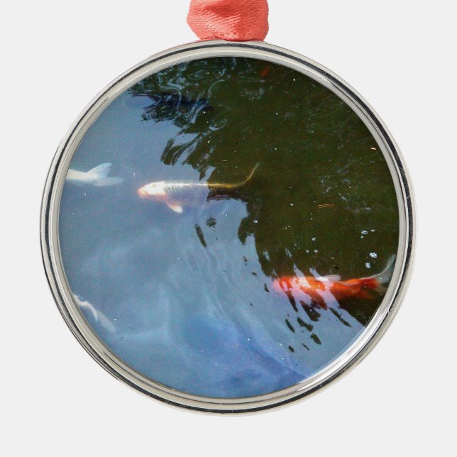 Fisch, Koi Karpfen im Teich Ornament Aus Metall (Vorne)