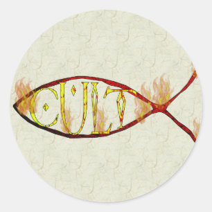Fisch-Kult Runder Aufkleber