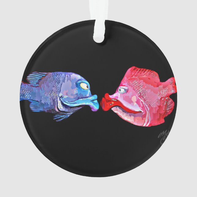 "Fisch-" Kunst durch Mike Quinn küssend Ornament (Rückseite)